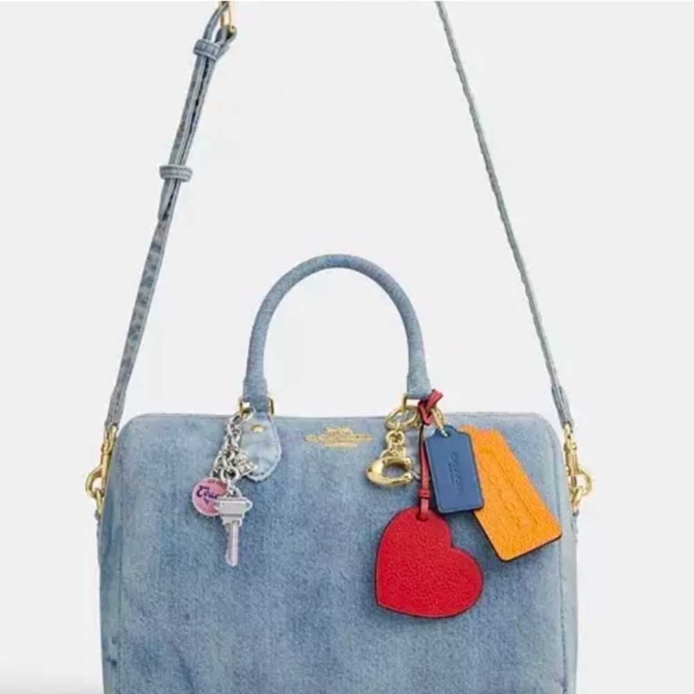 NWT Coach Loved Denim Large Rowan with all Charms included - Picture 2 of 8